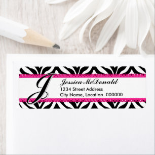 Monogram Zebra Print and Pink Lace