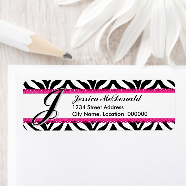 Monogram Zebra Print and Pink Lace (Insitu)