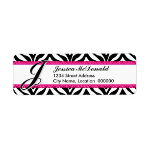 Monogram Zebra Print and Pink Lace