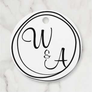 Monograma com duas letras favour tags