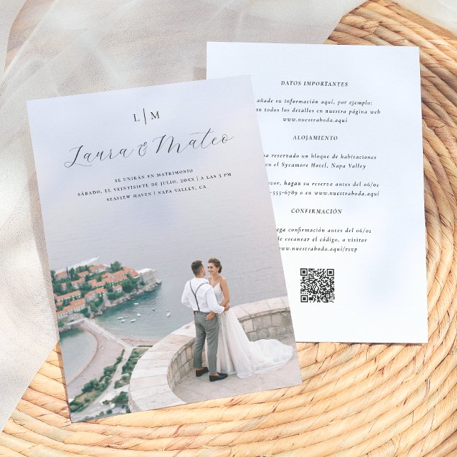 Monograma de Boda Invitación de Boda Código QR Invitation (Creator Uploaded)