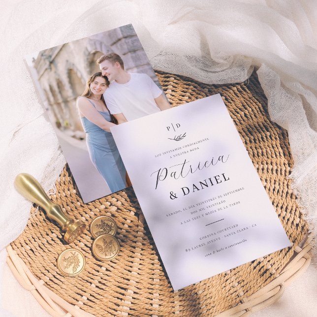 Monograma Minimalista Invitación de Boda Formal Invitation (Creator Uploaded)