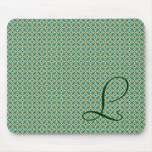 Monograma with bottom of Moroccan mosaic Mouse Mat (Front)
