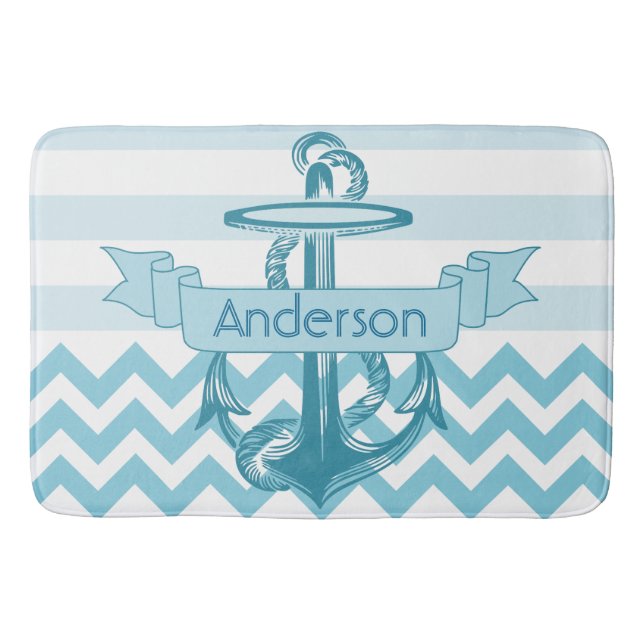 Monogramed anchor bath mat (Front)