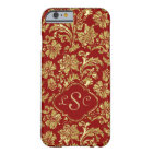 Monogramed Burgundy & Gold Floral Damasks