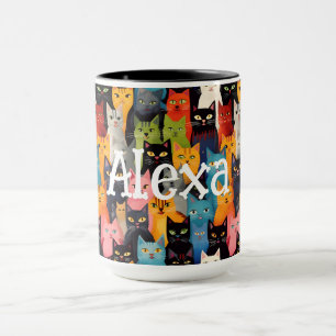 Monogramed Cats Mug