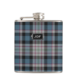 Monogramed Clan Ferguson Tartan Plaid Flask