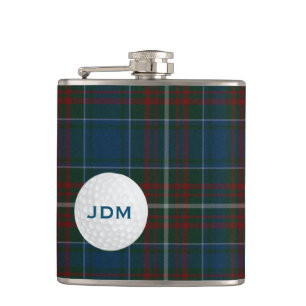 Monogramed Clan MacConnell Tartan Plaid Golf Flask