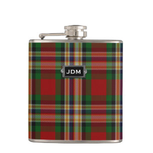 Monogramed Clan MacGill Tartan Plaid Flask