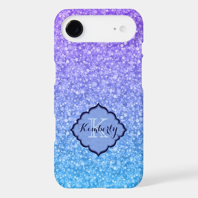 Monogramed Colourful Glitter And Sparkles Pattern Case-Mate iPhone Case (Back)