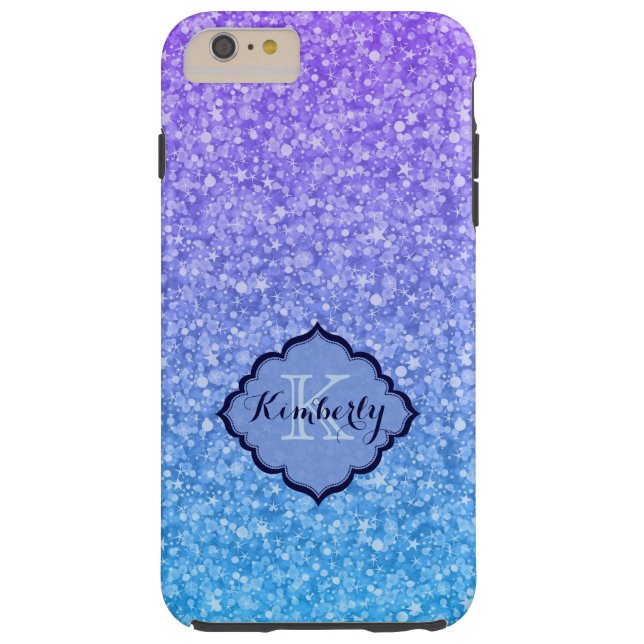 Monogramed Colourful Glitter And Sparkles Pattern Case-Mate iPhone Case (Back)
