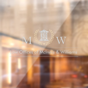 Monogramed Courthouse Window Cling