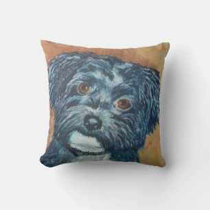 MONOGRAMED CUTIE BLACK HAVANESE CUSHION
