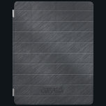 Monogramed Dark Grey Carbon Fibre Metallic Texture iPad Smart Cover<br><div class="desc">Elegant simple dark grey tones carbon fibre metallic texture background. Customisable monogram.</div>
