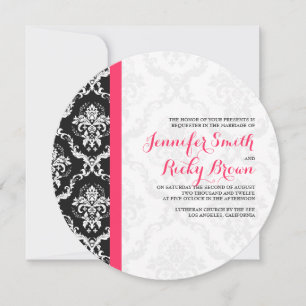 Monogramed Elegant Black & White Wedding Invitation