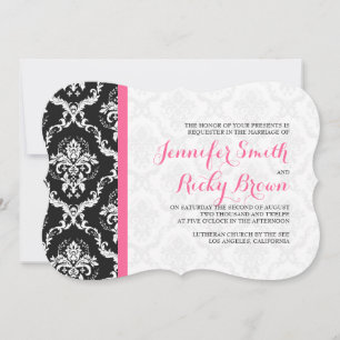 Monogramed Elegant Black & White Wedding  Invitation