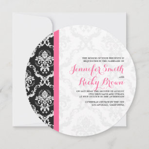Monogramed Elegant Black & White Wedding Invitation