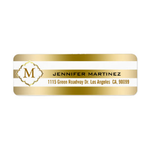 Monogramed Gold Stripes Geometric Pattern