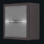 Monogramed Grey Metallic Texture Stainless Steel Keepsake Box<br><div class="desc">Monogramed grey metallic texture,  stainless steel look(image of metal). Customisable and optional monogram.</div>