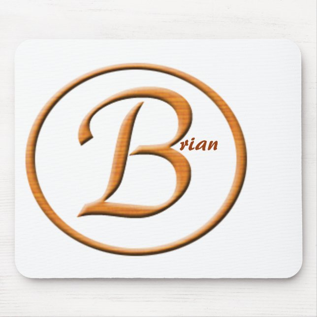 Monogramed Letter "B" Name Mouse Mat (Front)