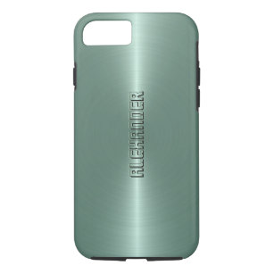 Monogramed Mint-Green Metallic Background Case-Mate iPhone Case