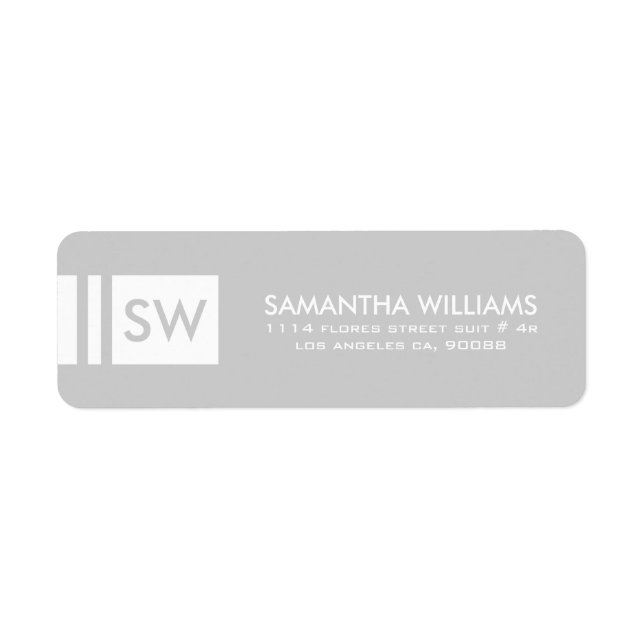 Monogramed Modern Light Grey And White (Front)