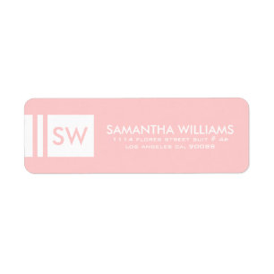 Monogramed Modern Light Pink And White