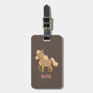 Monogramed Personalised Pony Equestrian Horse Girl Luggage Tag