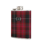 Monogramed Pride of Wales Tartan Plaid Flask