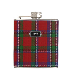 Monogramed Sinclair Tartan Plaid Flask