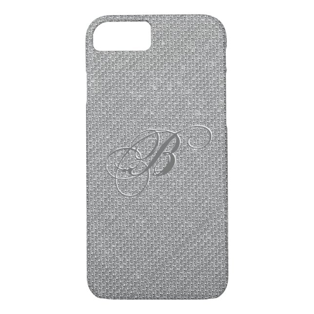 Monogramed White Diamonds Glitter Case-Mate iPhone Case (Back)