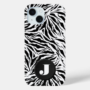 Monogramed Zebra Print iPhone 15 Case