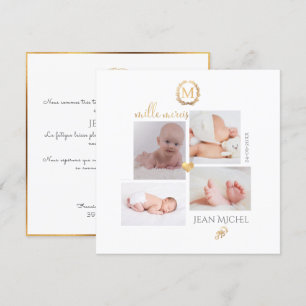 Monogramme de bricolage en D'or Remerciement cards