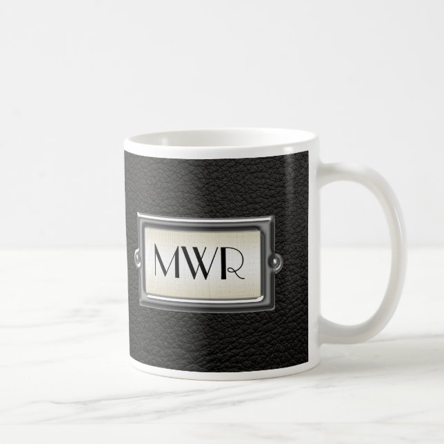 Monogrammed 3-Letter Executive Men's Personalised Coffee Mug (Right)