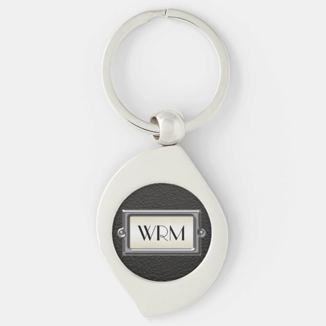 Monogrammed 3-Letter Executive Men's Personalised Key Ring (Front)