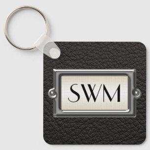 Monogrammed 3-Letter Executive Men's Personalized Key Ring