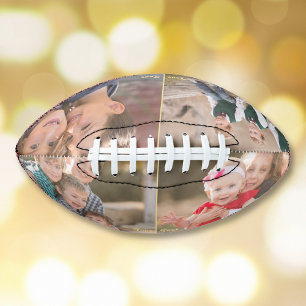 Monogrammed 4 Photo Collage Birthday Fathers Day American Football
