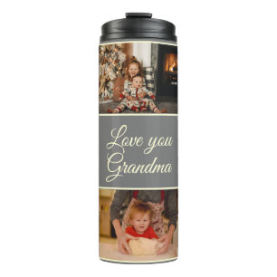 Monogrammed 4 Photo Collage Grandmother Thermal Tumbler