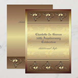 Monogrammed 50th Anniversary Gold Invitation