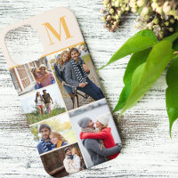 Monogrammed 6 Photo Collage Cream Yellow