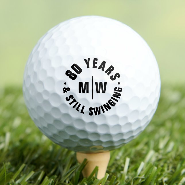Monogrammed 80th Birthday Golf Balls (Monogram Initials Photo Golf Balls)
