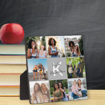 Monogrammed 8 Photo Grid Collage Graduate Plaque<br><div class="desc">Chic monogrammed photo plaque is an easy to display graduation gift.The photo template is set up for you to add 8 of your favourite photos of your study years. Your photos are displayed in square / instagram format in a simple grid style photo collage and you can add Graduate's name...</div>