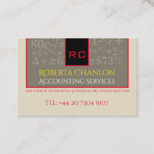 Monogrammed Accounting  Euro Business Card