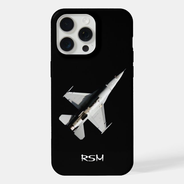 Monogrammed Aeroplane,Jet Fighter, PILOT,Custom iPhone Case (Back)
