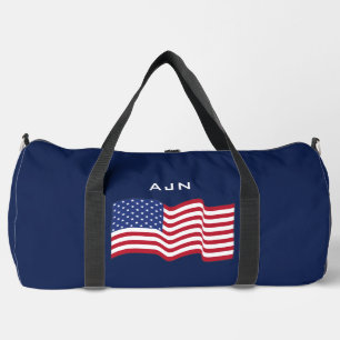 Monogrammed American Flag Duffel Bag