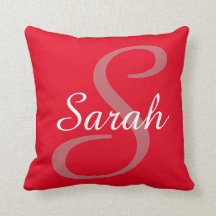 Monogrammed and Personalised Name Throw Pillow
