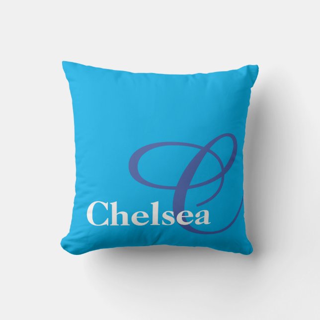 Monogrammed and Personalised Throw Pillow (Front)