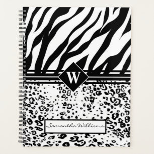 Monogrammed Animal Pattern Planner