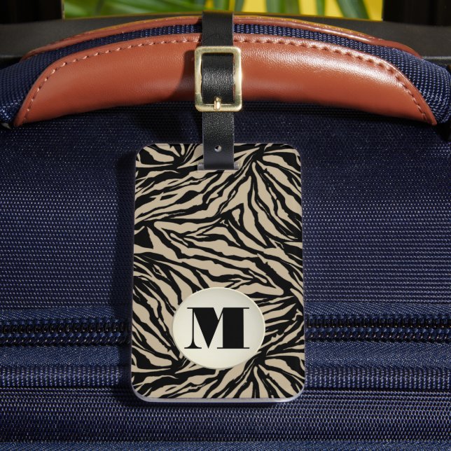 Monogrammed Animal Print Luggage Tag (Front Insitu 2)
