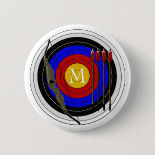 Monogrammed Archery Design 6 Cm Round Badge